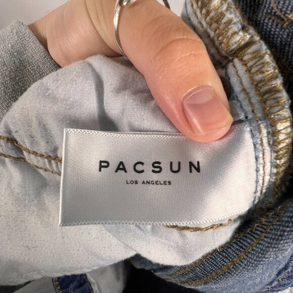 PacSun Womens Mom Jeans Size 25 Cropped High Rise Distressed Ripped Grunge Y2K - Picture 11 of 12